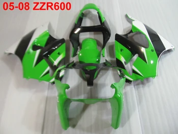 

Injection mold 100% fit for Kawasaki Ninja ZZR600 05 06 07 08 green white black fairings set ZZR600 2005-2008 TW15
