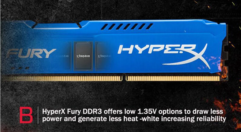 Оперативная память Kingston DDR3 HyperX New FURY Memoria DIMM DDR3, 4 ГБ, 8 ГБ, 1866 МГц, CL10, 1,5 в, одинарная DDR3 для настольных ПК, игровая память