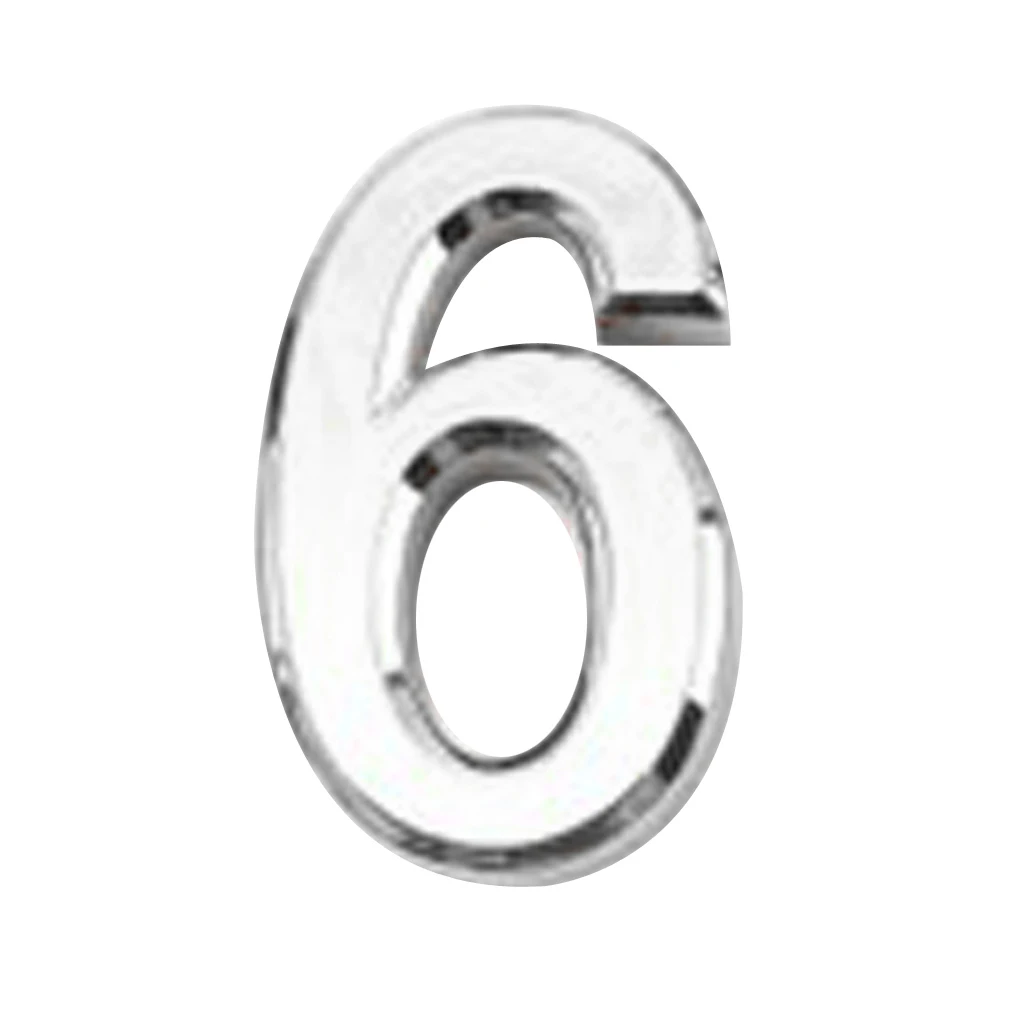 Silver Plastic House Front Door Hotel Room Number Self Adhesive Plaque Sign6