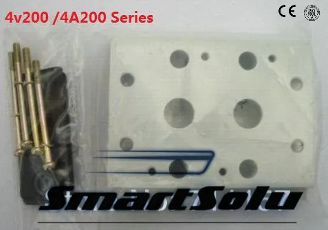 V210-08 4V210 4V220 СОЛЕНОИДНЫЕ клапаны выхлопная труба для откачки воздуха 200M-2F пневматический двухклапанный базовый коллектор с фитингами