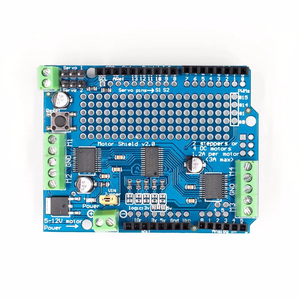 Стандартный IIC IEC TB6612 Mosfet шаговый двигатель PCA9685 ШИМ сервопривод щит V2 робот ШИМ Uno Mega R3 Замена L293D