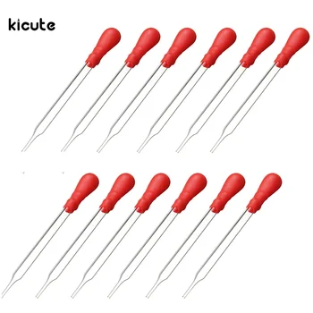 

12Pcs 10ml Clear Glass Pipette Pipet Dropper With Red Rubber Cap For Dispensing Liquids Medicine Dropper Laboratory Lab Supplies