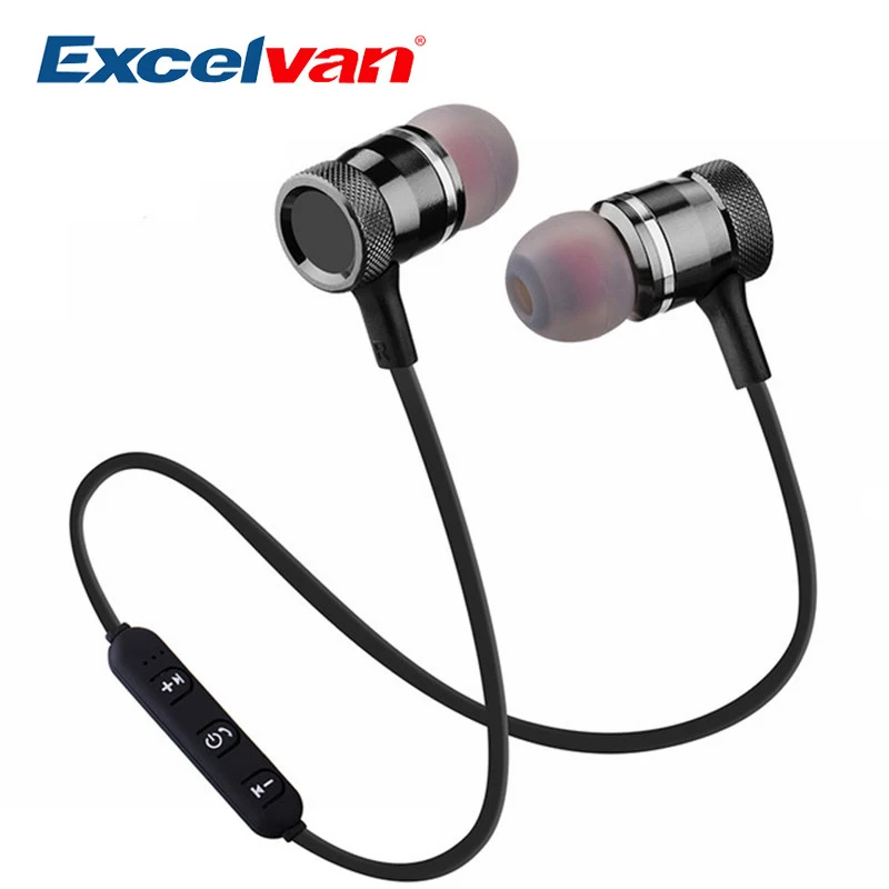 

Excelvan Sports Bluetooth Earphone SweatProof Wireless Earphone Magnetic Control Build In Microphone Earphone