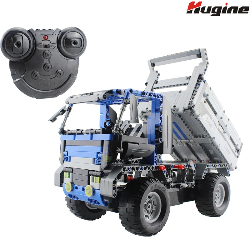 

2.4G Remote Control Dump Truck Building Blocks Assembled RC Vehicles DIY 3D Puzzle Construction Educational Toy