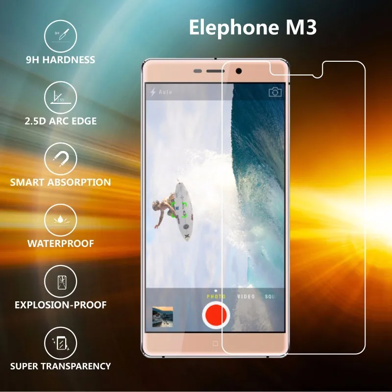 Ультратонкое закаленное стекло премиум класса 9H для Elephone P8000, защитная пленка для экрана, закаленное защитное стекло для Elephone A5 Lite S8 A4 A6