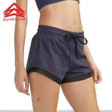 Syprem женские шорты спортивные для бега дышащие черные шорты тонкие с сетчатым дизайном Спортивная одежда для девочек шорты для занятий йогой и фитнесом DK80106