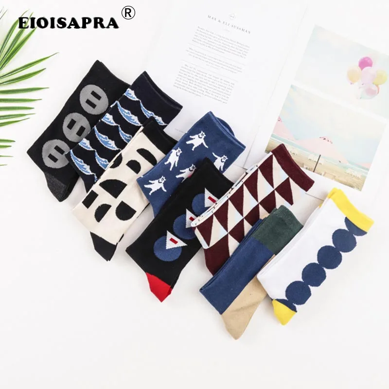 

[EIOISAPRA]Cotton Neutral Casual Trend Hip Hop Japanese Harajuku Funny Socks Fashion High Quality Mmulticolor Socks