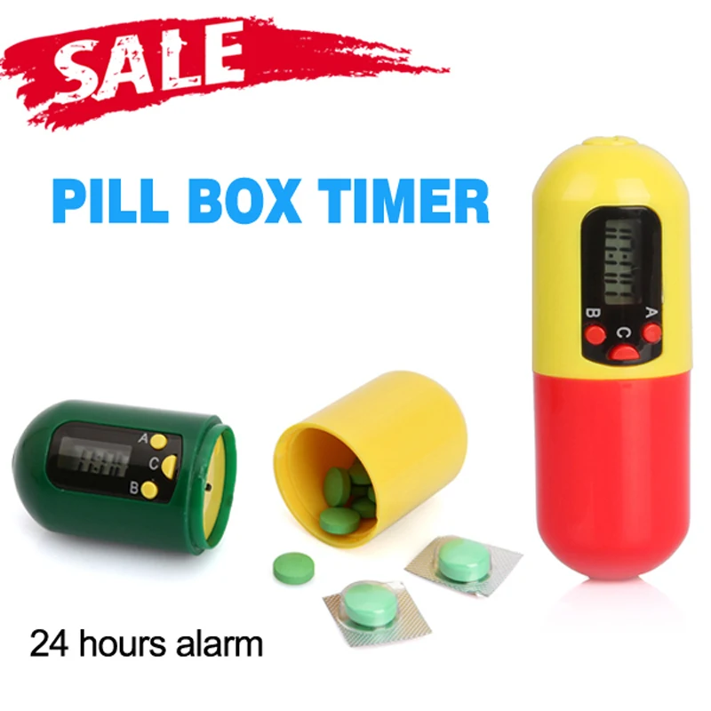 5PCS Portable Timer Pill Medicine Reminder Drug Box Keychain Free