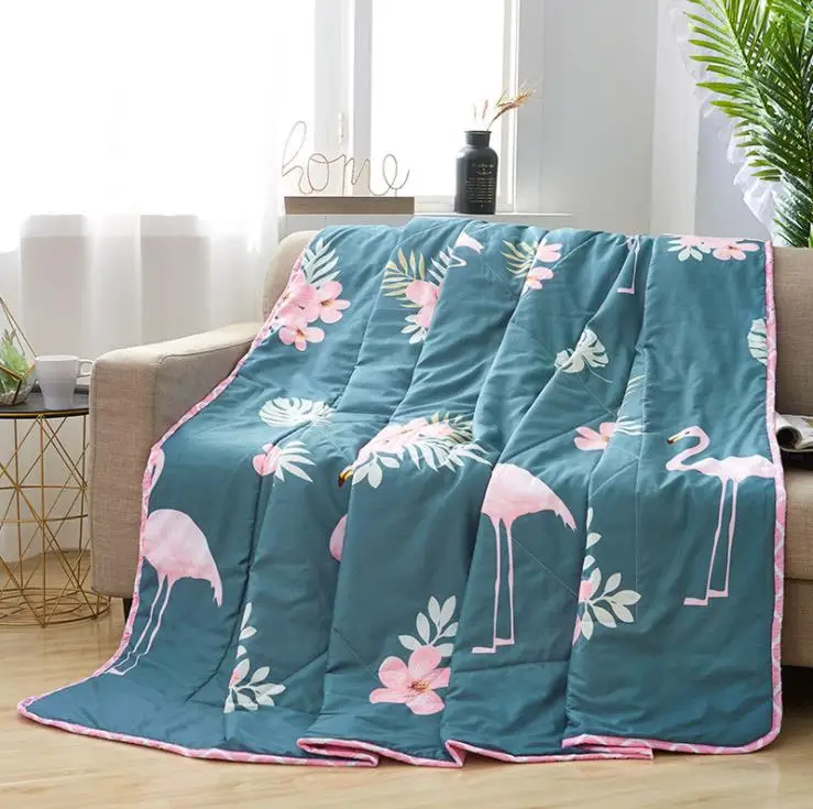 

2019 New Bedding Flamingo Summer Quilt Blankets Cartoon Comforter Bed Cover Quilting Home Textiles Suitable for Adults Kids