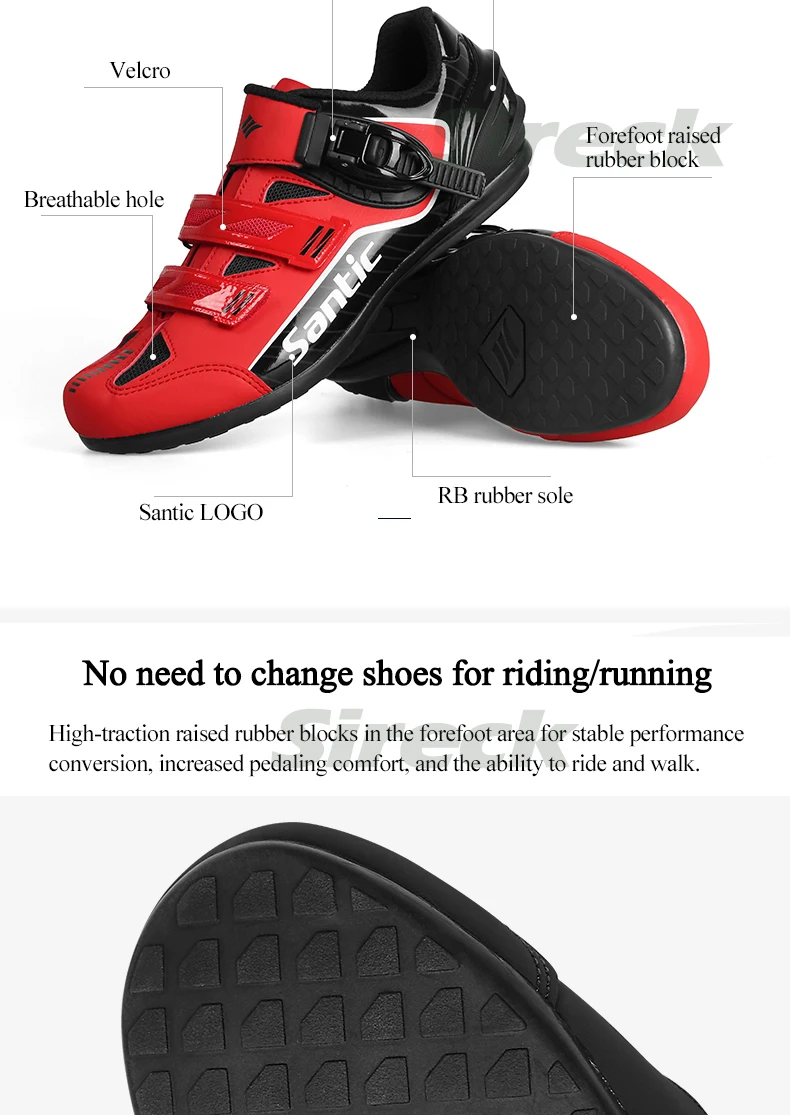 Santic Cycling Shoes Men Women MTB Mountain Road Bike Shoes Rubber Anti-slip Unlocked Bicycle Shoes Zapatillas Ciclismo