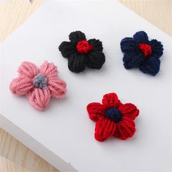 

Wholesale 50pcs/Lot 50MM Handmade Woven Crochet Cotton Thread Flower Button Patch Stickers Floral Buttons Fit Headband Decor