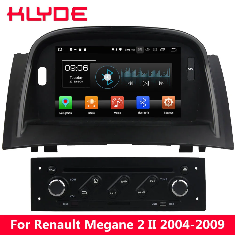 

KLYDE 7" 4G Octa Core Android 8.0 4GB RAM 32GB ROM Car DVD Player Radio Stereo GPS Navigation For Renault Megane II 2004-2009