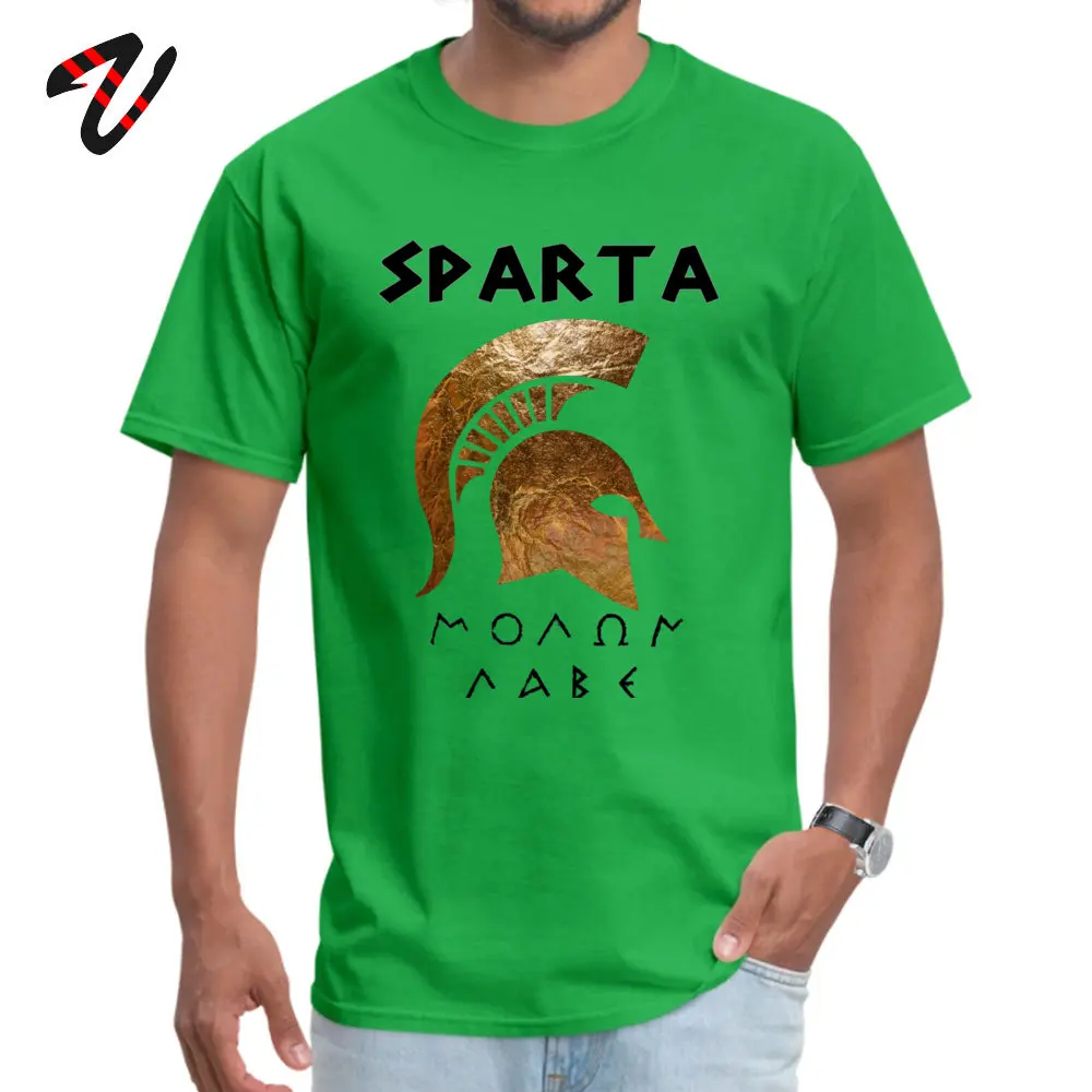 Hip Hop Men's Tops T Shirt Sparta Molon Lave Funny T-shirts All Cotton Short Sleeve Gift Tee Shirt Round Collar Sparta Molon Lave 18186 green