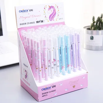 

48 Pcs/lot Unicorn Mechanical Pencil Cute 0.5 Mm Pencil Automatic Pen for Kid School Office Supplies Escolar