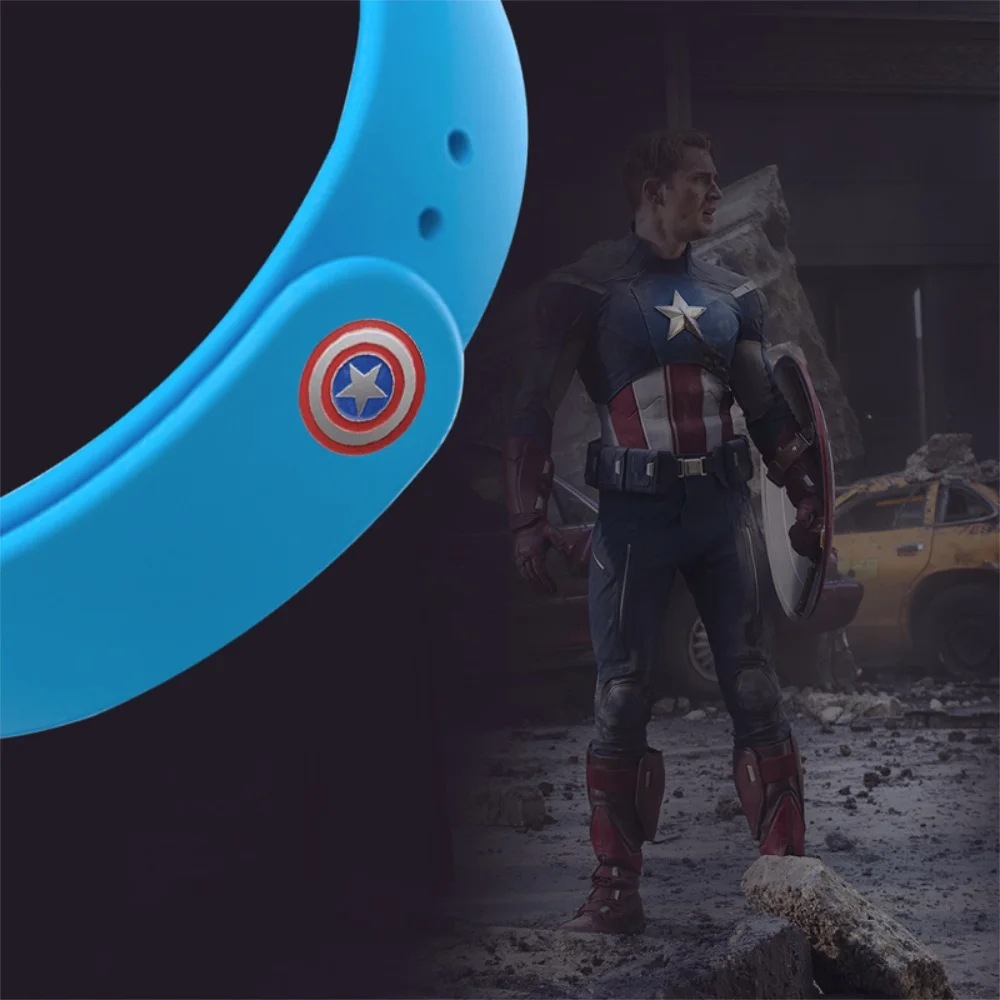 Новые с принтами "Marvel", "Мстители", браслет для mi Группа 4 ремень для Xiaomi mi группа 4 Nfc умный браслет с силиконовым ремешком для mi Группа 4/3 - Цвет: Blue B