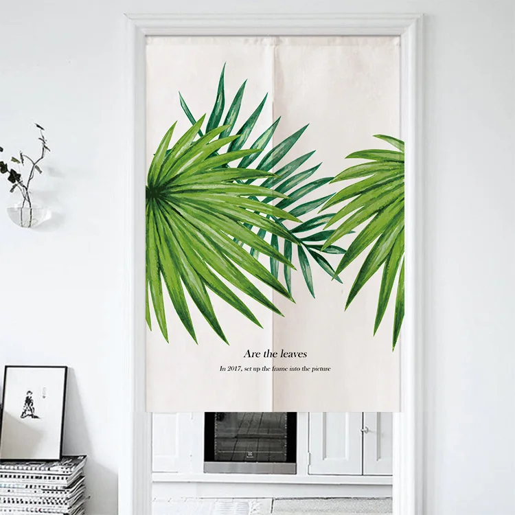 

Simple Leaves Door Curtain Kitchen Bathroom Bedroom Shuttered Curtain Noren Japanese Curtain Entrance Feng Shui Door Curtain