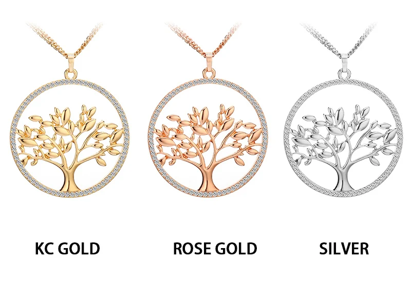 Ожерелье дерево жизни женское модное Ювелирное Украшение, длинная цепочка золотого цвета с кристаллами колье femme collargos de moda
