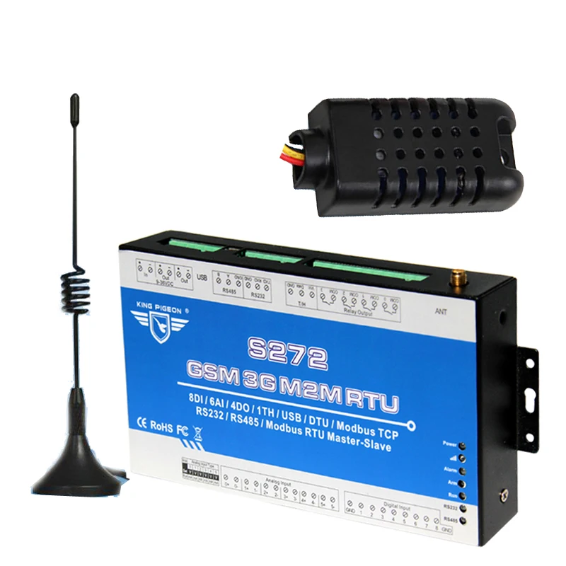 

Modbus GSM 3G 4G RTU Temperature Humidity Monitoring System SMS APP Alert Remote Switch With Free Call S272