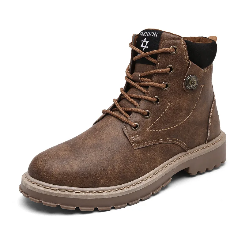 

Autumn Winter High Quality Men's Leather Shoes Adult Formal Casual Shoes Fashion Breathable Non-slip Soft Hard-Wearing Boots