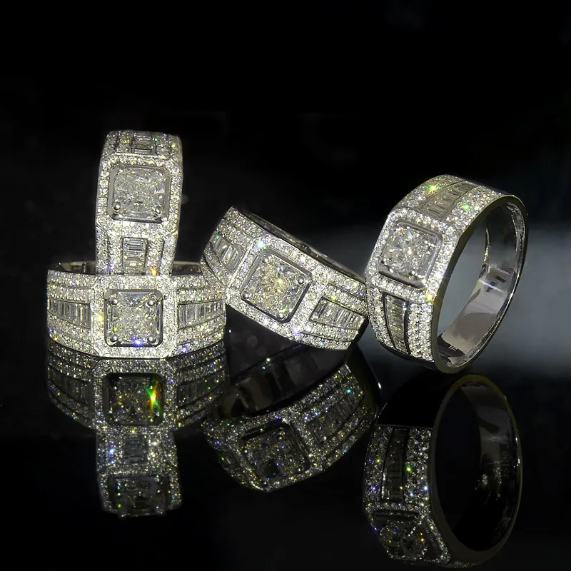 

choucong Luxury Solitaire Male Ring 925 Sterling Silver 1ct AAAAA Sona cz Enagement Wedding Band Rings For Men Fashion Jewelry