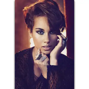 

S1387 Alicia Keys Music Star Singer Pop Hot Wall Art Painting Print On Silk Canvas Poster Home Decoration