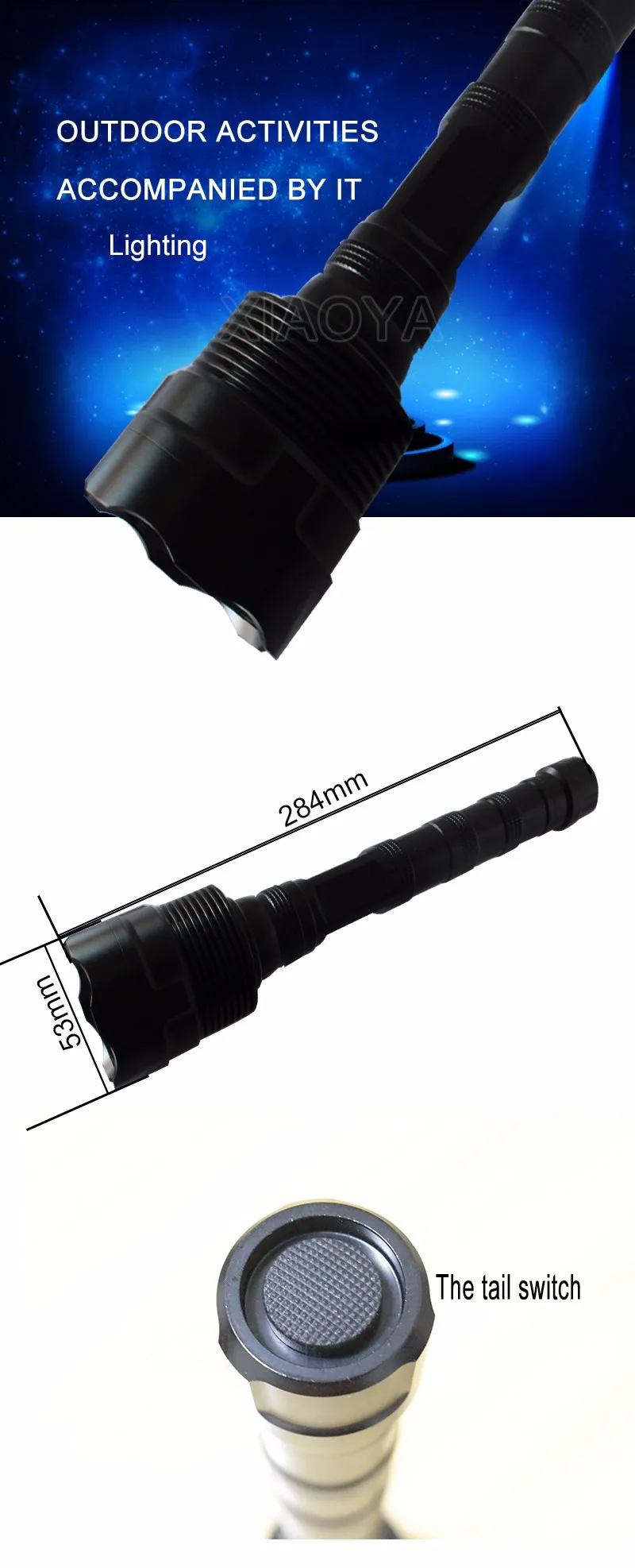 Clearance 3 * CREE XM-L T6 3T6 Flashlight 5 Mode 6000 Lumen XML T6 LED Flashlight, Use 2 or 3 18650 batteries, 20pcs/lot  free shipping 1