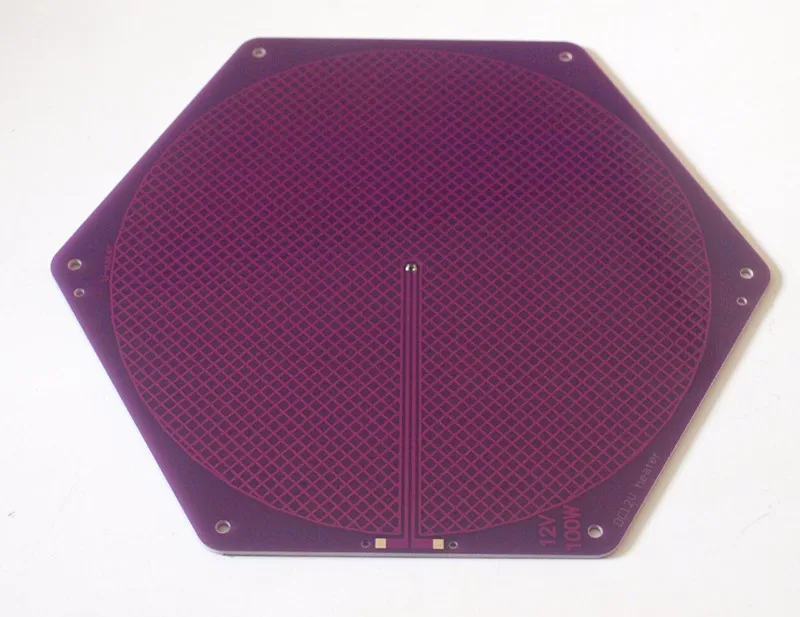 Kossel Delta росток 3D принтер фиолетовый 170 мм/180 мм Печатная плата Горячая кровать шестиугольная Горячая кровать 12 В 100 Вт с термистором