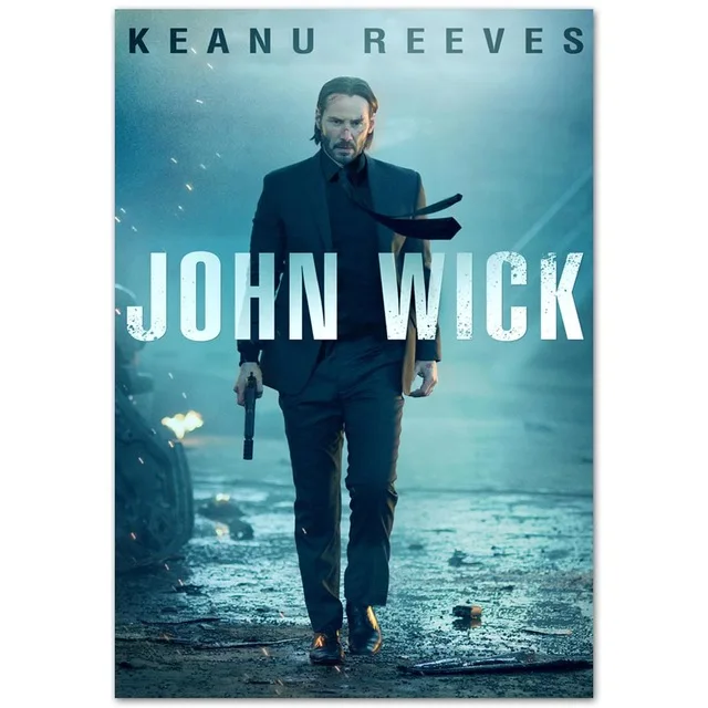 John Wick Keanu Reeves Gun Shoot Шелковый плакат настенная живопись 24x36inch|Рисование и