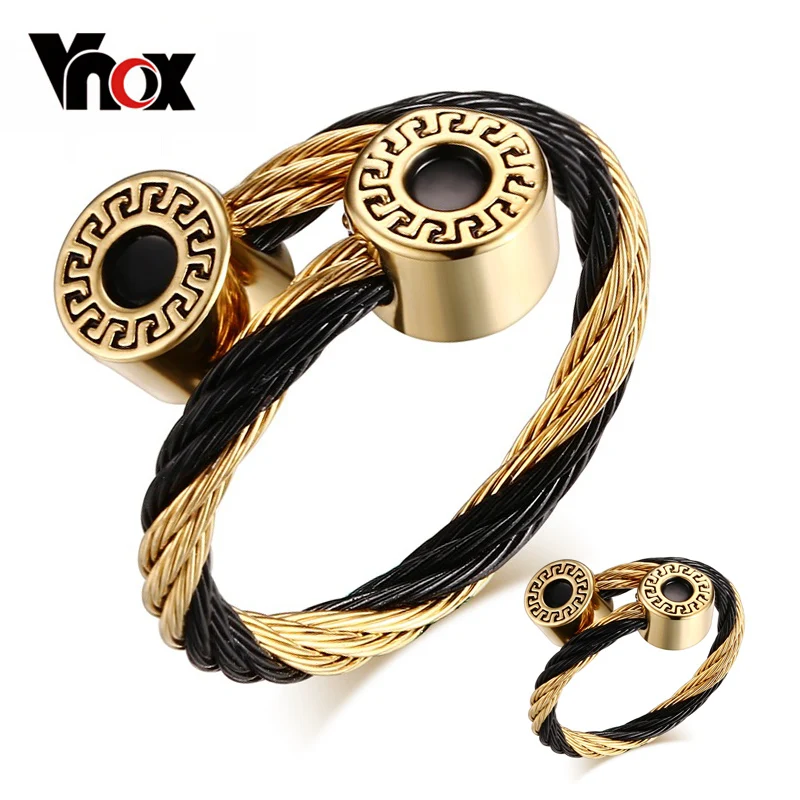 Vnox Bracelet and font b Ring b font Jewelry Sets for font b Women b font