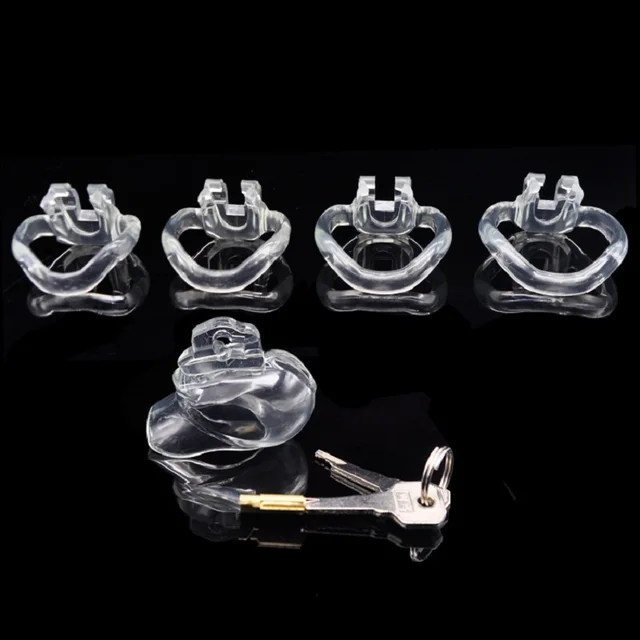 New small nano mini Male Plastic chastity cage device with penis lock cock ring bondage restraint