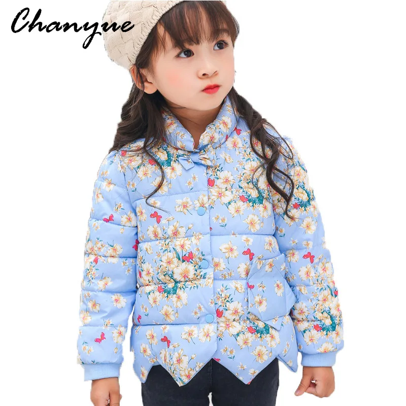 Chanyue Girls Jacket 2018 Spring Jacker For Girls Winter Coat Kids Warm Printing Children Outerwear Coat