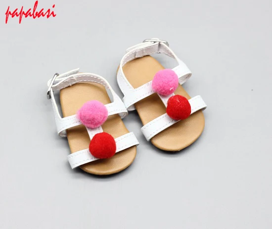 

1/3 cute doll shoes Printed sandals for 18 inch 43cm baby Girl Dolls gift for kids doll accessories
