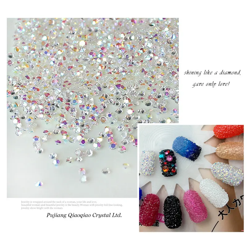 1440pcs lot 1 3mm Multicolor Nail Art Rhinestones Micro Nail Rhinestones Mini Nail Art Decorations Manicure