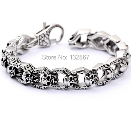 1 Piezas de Acero de Titanio Punk Calavera Motocicleta casting Collar Colgante Fo