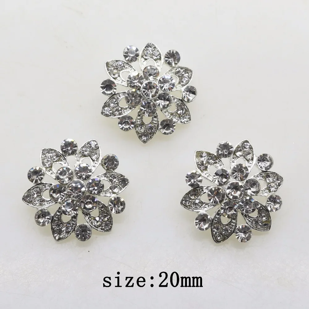 

Accessories for jewelry 2018 fashion 10pcs 20mm Alloy flowers DIY clothing Accessories Rhinestone Handmade Craft Bride Headdress