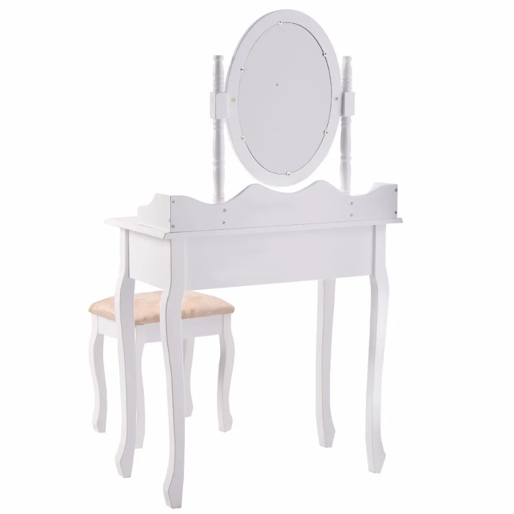 Goplus Black White Vanity Wood Makeup Dressing Table Stool Set Goplus Black White Vanity Wood Makeup Dressing Table Stool Set Modern Dressers For Bedroom With Swivel Mirror And Hw52600 In From Furniture