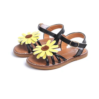 

Girls Sandals leather Sandal 2019 Summer Kids Shoes Beachwear Fashion sun flower Baby Toddler Girl Princess Children Sandals New