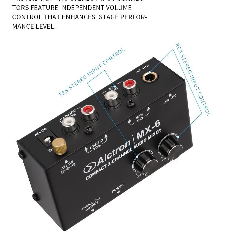 Микшер Alctron MX-6, используемый в сценическом исполнении, студийной записи