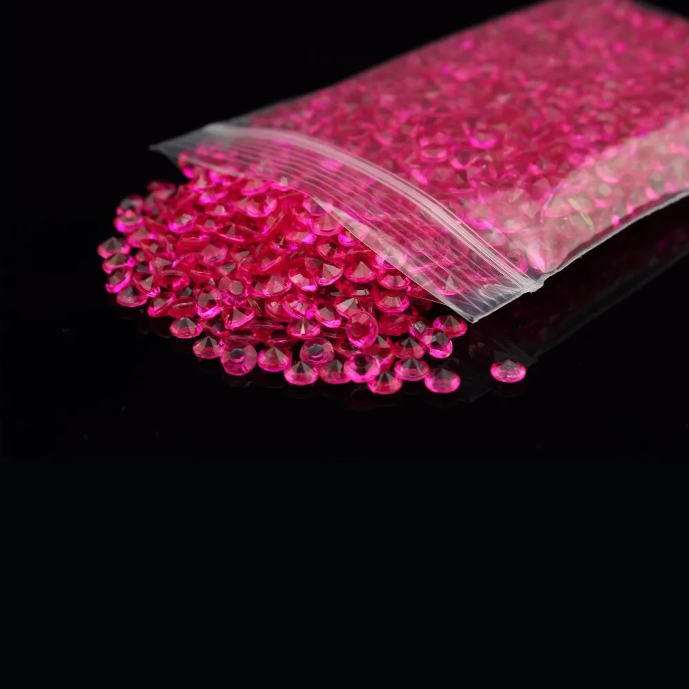 5000/лот 8 мм 2CT фуксия алмазное конфетти украшение свадебного стола