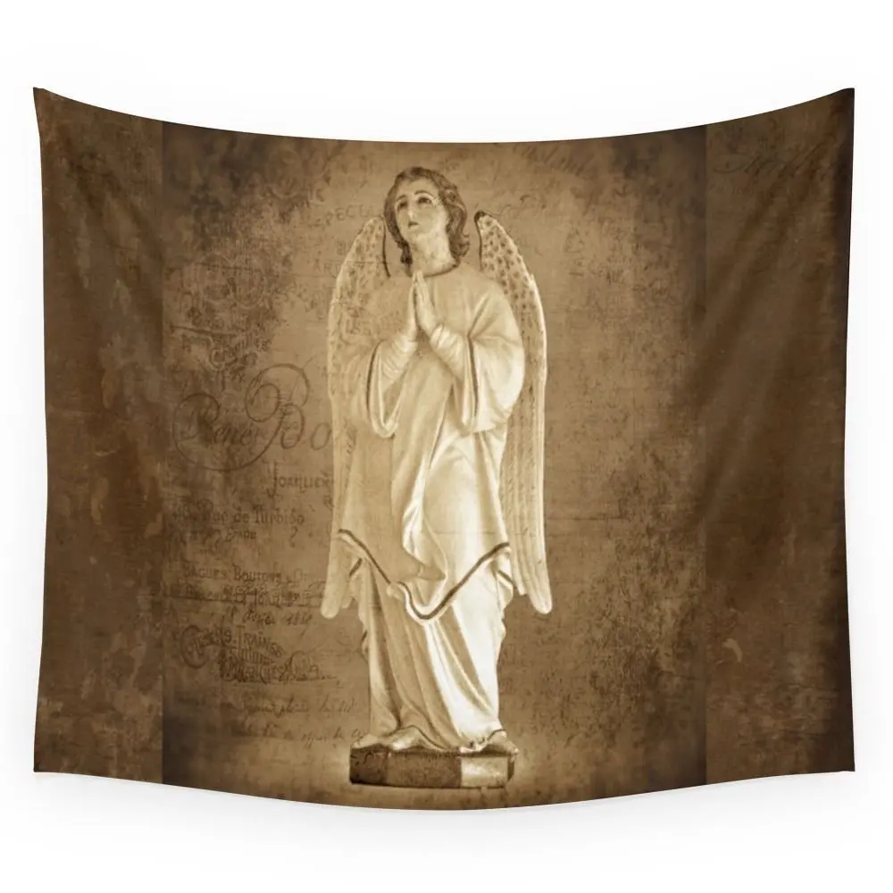 

Archangel Gabriel In Prayer Wall Hanging Tapestry Multi-size Polyester Beach Towel Wall Printed Decor for Living Room Bedroom