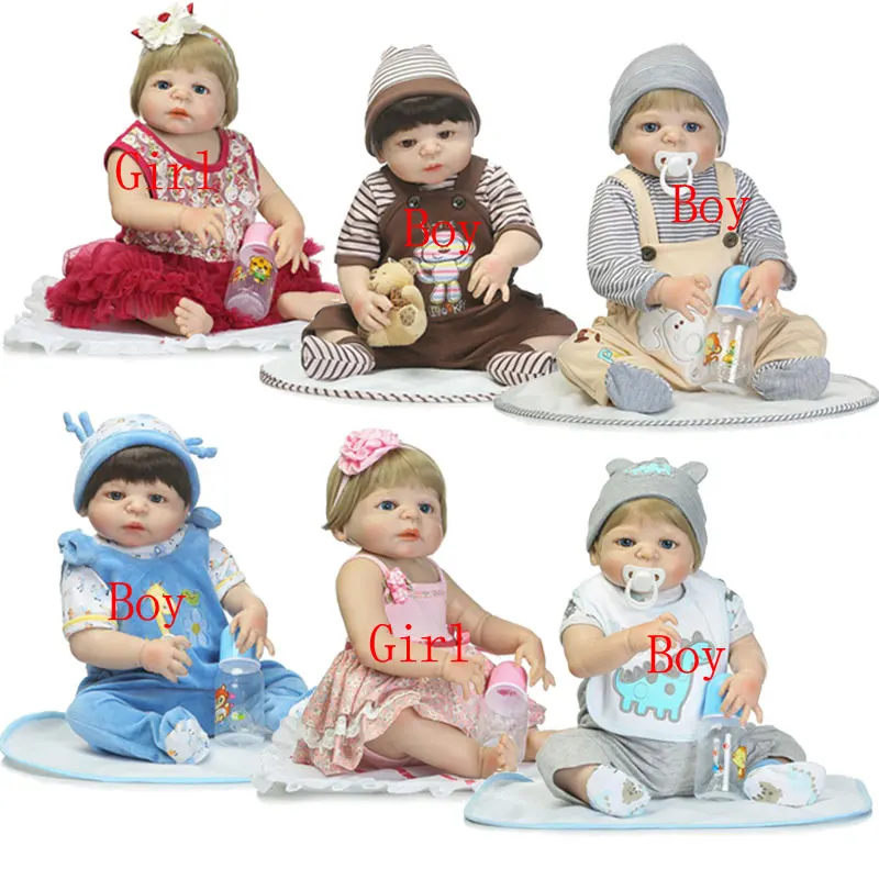 

100% All Silicone Baby Dolls 55cm BeBe Reborn Newborn Babies Bonecas Juguetes 22inch Reborn Baby Dolls