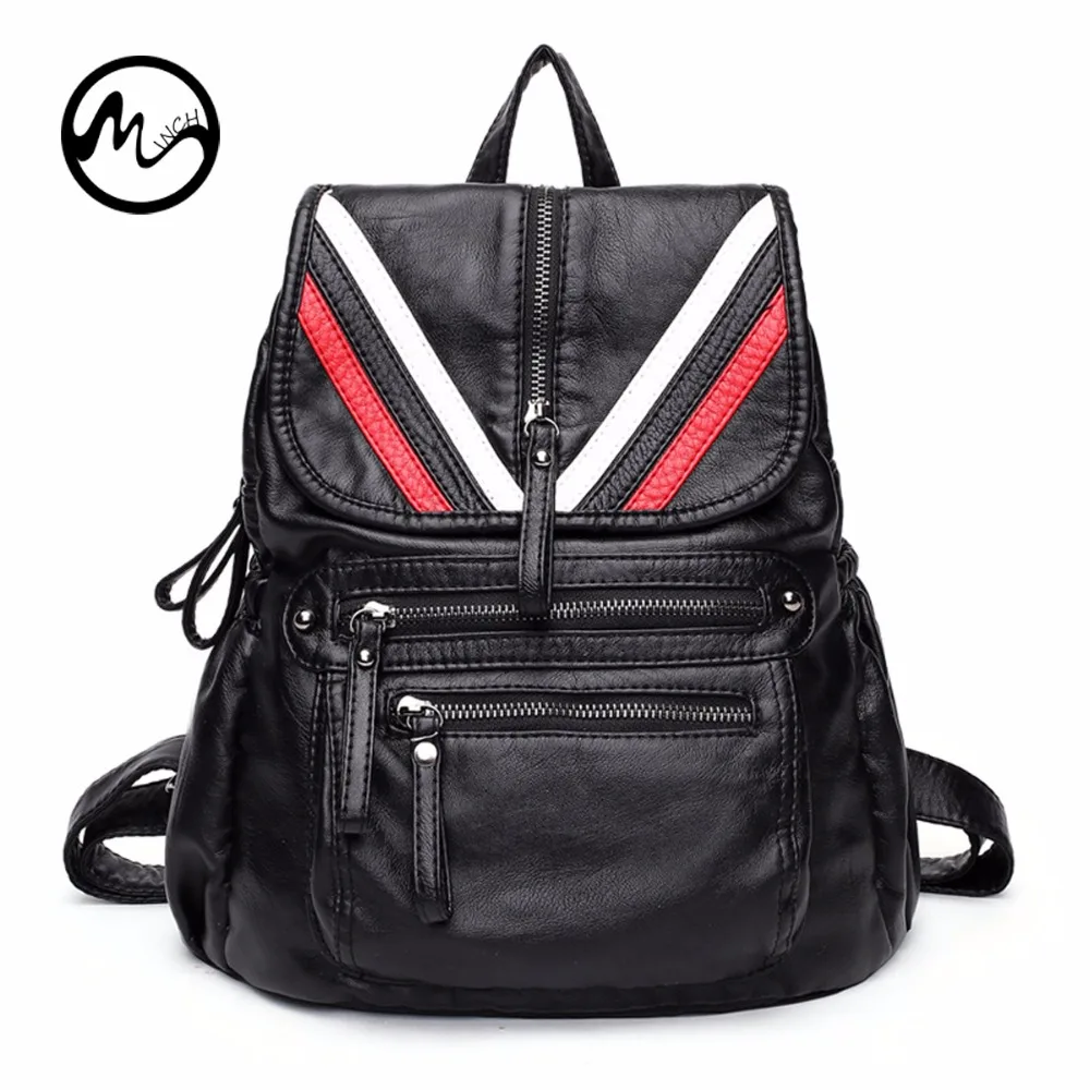 MINCH Women Mini Backpack PU Leather Fashion Teenager School Bagpack