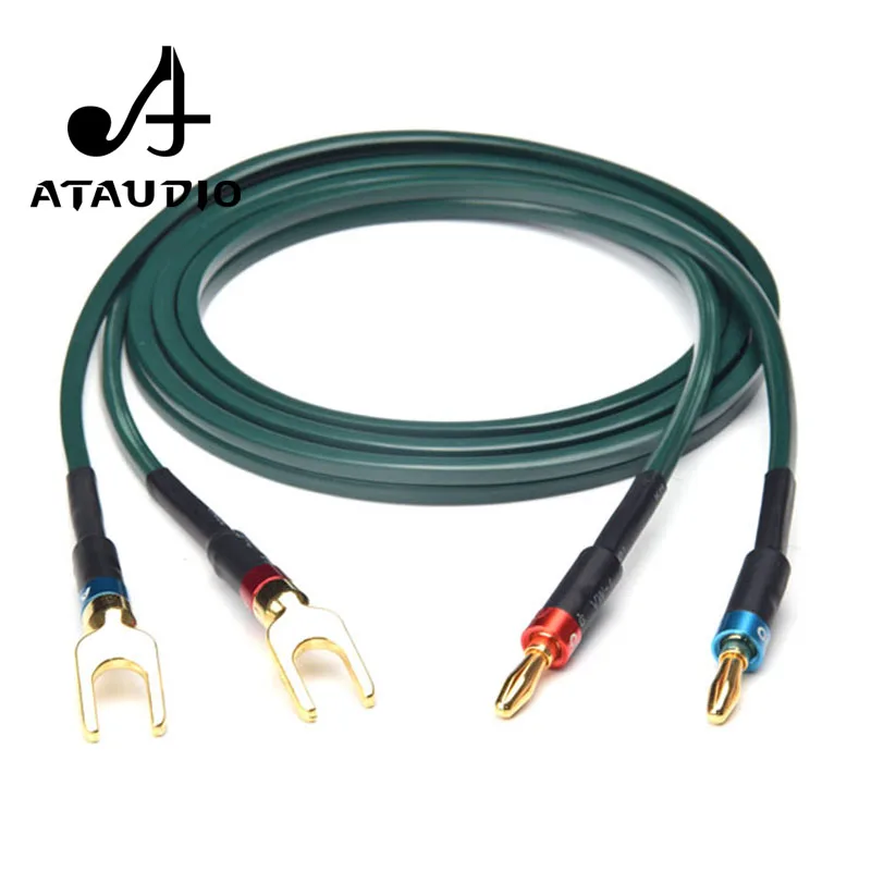 Ataudio Cabo Alto-falante Hifi de Peça Única com Plugue Banana Banhado a Ouro Cobre Puro Amplificador Cabos com Viva-voz - Image 5