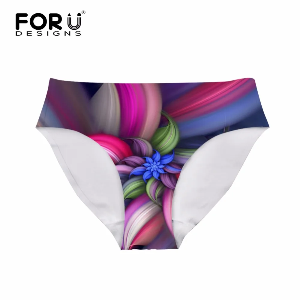 Уникальные женские бесшовные трусики FORUDESIGNS с цветочным принтом плотное удобное