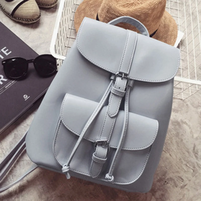 

SUUTOOP Ladies Vintage Quality Drawstring Leather Backpack Fashion Women SchoolBags Teenager Girls Backpack Female Travel Rugzak