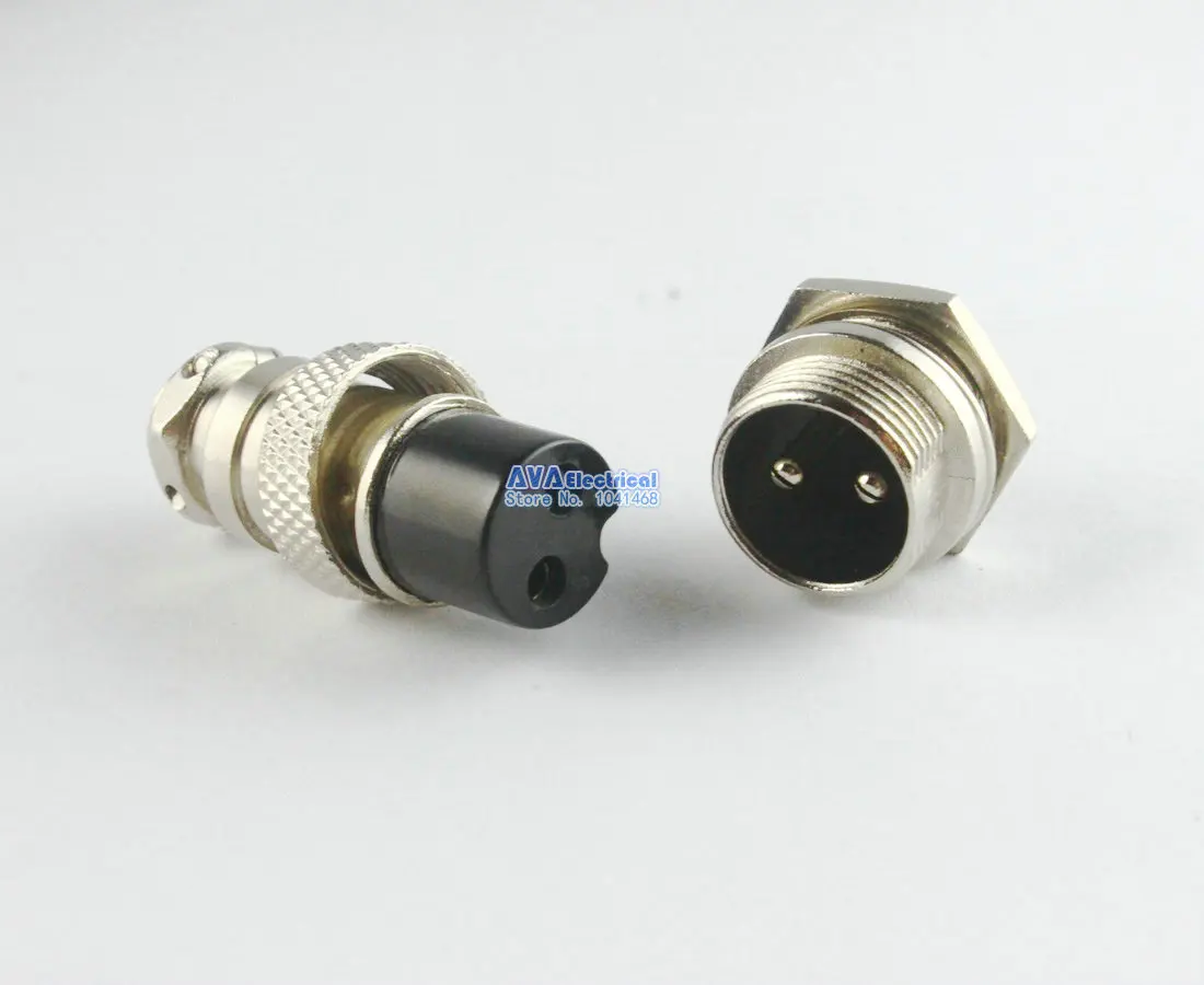 10 x Aviation Plug 2-Pin 16mm Male and Female Wire Panel Metal Connector GX16-2