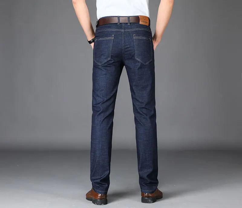 2019 осенние мужские тонкие джинсы мужские высокого качества Умные повседневные Простые джинсовые брюки длинные брюки прямые модные
