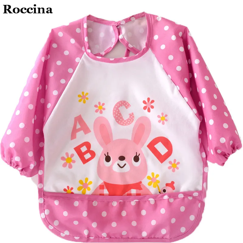 

Cartoon Baby Apron Waterproof Newborn Baby Bibs Scarf Coverall Baby Toddler Children Feeding Smock Baby Infant Saliva Towel Cute