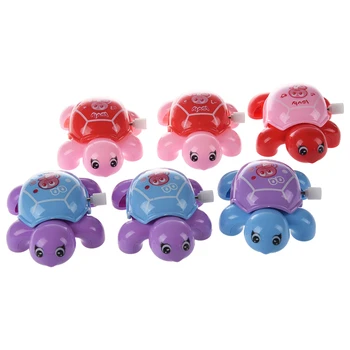 

New 6 Pcs Practical Assorted Color Plastic Wind-up Tortoise Toy for Children