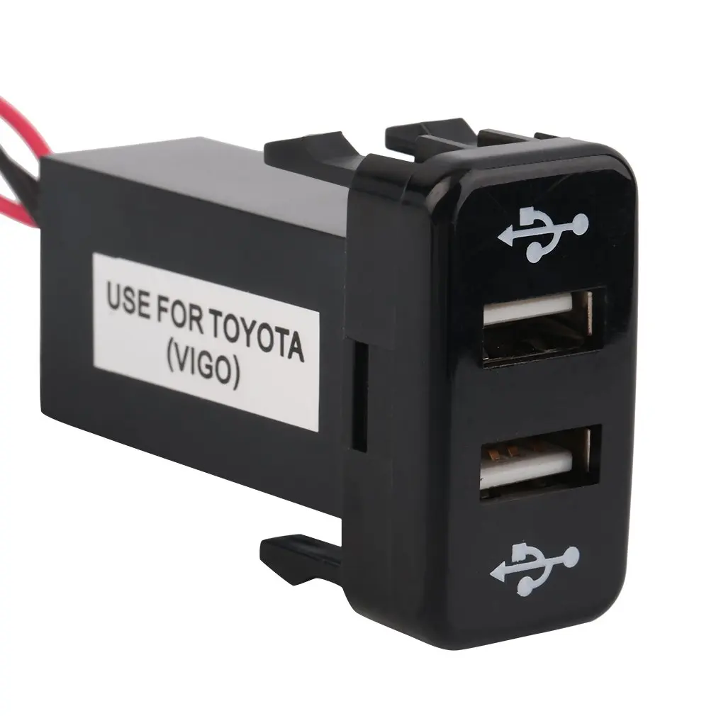 Зарядное устройство с двумя usb-разъемами для приборной панели, зарядное устройство для сотового телефона, пригодное для TOYOTA